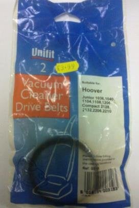 VACUUM DRIVE BELT TO SUIT HOOVER JUNIOR 1036, 1040, 1104, 1108, 1206, COMPACT 2128, 2132, 2206, 2210.
