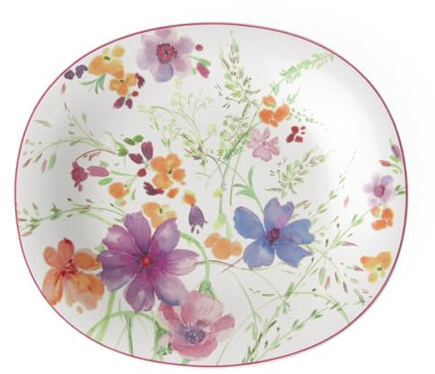 Villeroy & Boch Mariefleur Basic - Plato de desayuno ovalado (porcelana Premium, 23 x 19 cm) blanco/colorido