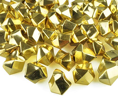 Goodymax® Kristall-EIS 25 mm Gold 50 Stück - EIS Deko Steine Streudeko Diamanten Tischdeko Edelsteine Goldene Hochzeit Granulat