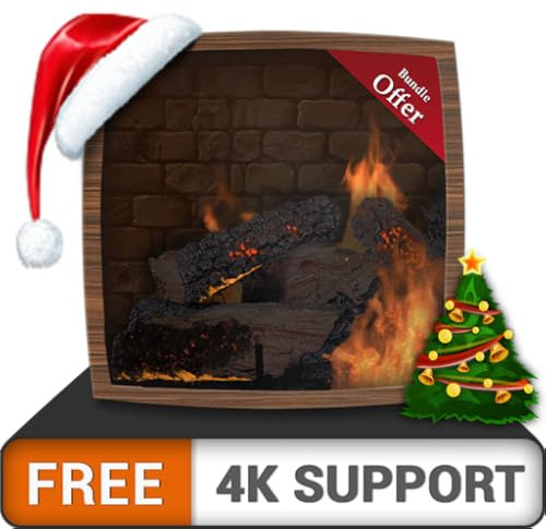 paquete de chimenea caliente gratis HD: disfrute de las frías vacaciones de Navidad en invierno en su TV HDR 4K, TV 8K y dispositivos de fuego como fondo de pantalla, decoración para las vacaciones de