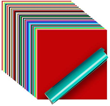 Vinylfolie Plotter, 40 PACK Permanentem Klebefolien, 30,5 x 30,5 cm iImagine Vinyl Selbstklebend Vinyl glänzend, matt und für Zeichen und Klebstoff Vinyl für Cricut, Silhouette und Cameo Cutter