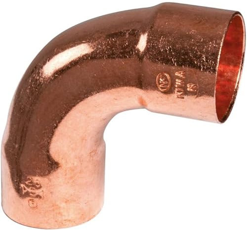 Raccordo rame ad angolo 90 ° a saldare femmina grande Raggio Ø 54 mm FRABO