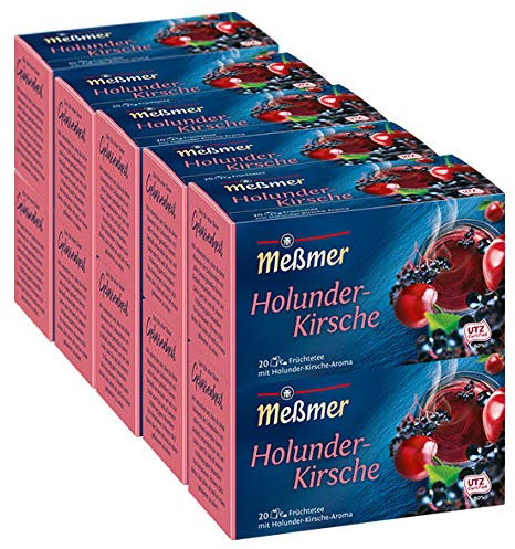 Meßmer Holunder- Kirsche Tee, 10er Pack (10 x 20 x 2,5 g Packung)