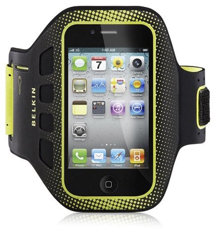 Belkin EasyFit Sportsarmband für Apple iPhone 4/4S schwarz/gelb