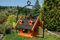 Vogelhaus Vogelfutterhaus mit Gauben Nr2 Dach dunkel und Bügel zum aufhängen von Vogelhaus, Nistkasten, Vogelhäuschen, Futterhaus, Vogelvilla und Vogelhäusern, feuerverzinkt und pulverbeschichtet, rostfrei, hängend