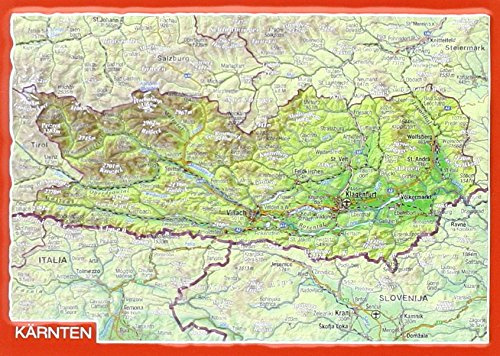Reliefpostkarte Kärnten: Tiefgezogene Reliefpostkarte