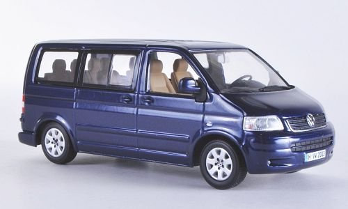 VW T5 Multivan , metallic-dunkelblau, 2003, Modellauto, Fertigmodell, Minichamps 1:43