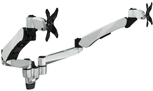 Mount-It! Dual Monitor Wandhalterung mit Gelenkarmen, VESA 75x75mm und 100x100mm, 9,0kg Tragkraft, Silber (MI-42114)