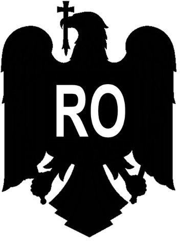 2X Auto Aufkleber Rumänien Romania Wappen Car Sticker Rumania konturgeschnitten (ca. 11x8 cm, Schwarz)
