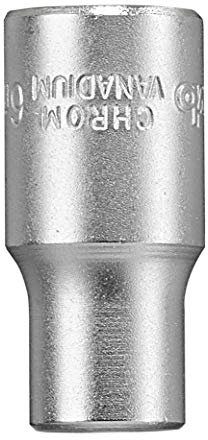 kwb llave de vaso de 6 mm de acero cv (accionamiento: cuadradillo de 1/4 pulgada, perfil ondulado, esquinas redondeadas, protección de cantos, cromado mate)