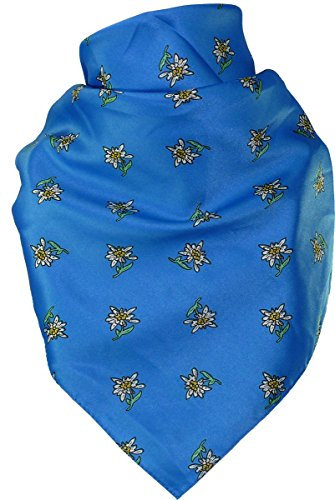 Harrys-Collection Damen Feines Tuch mit Edelweiss in vielen Farben 65 X 65 cm, Farben:royalblau