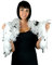 Touch of Nature 36808 Chandelle Boa, weiß mit schwarz Tipps