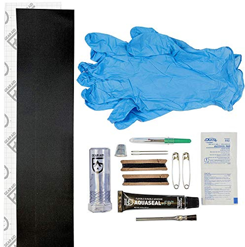 GEAR AID Aquaseal FD Soft Top Repair Kit for Jeep, Convertible Tops, and Fabric Vehicle Covers – Black, Waterproof Adhesive Patch for Rips and Tears, 7 x 10
