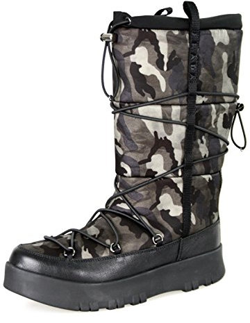Prada Damen Schwarz Saffiano Stoff Stiefel 3W4947 OOD F0N07 40 EU