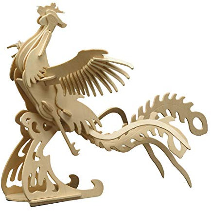 Pebaro 871/2 Holzbausatz Phönix, 3D Puzzle, Modellbausatz, Basteln mit Holz, Holzpuzzle, Bastelset, vorgestanzte Holzplatte, inkl. Schmirgelpapier, ausbrechen, zusammenstecken, fertig, Geschenkidee