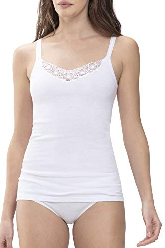 Mey Damen Top mit Breiten Trägern und Spitzenbesatz - Unterhemd ohne auftragende Seitennähte - Serie 2000-25250