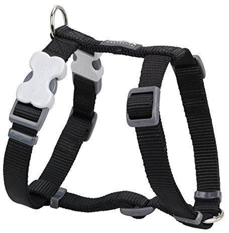 Red Dingo Classic Dog Harness Plain, Black, Large 25mm