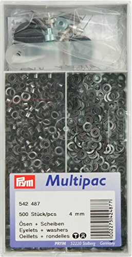 Prym Eyelets and Washers brass 4.0 mm black oxidized, 4 mm Innen Ø, brüniert, 500 Stück