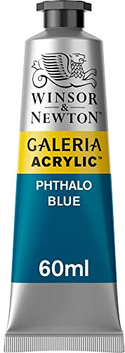 Winsor & Newton 2120516 Galeria Acrylfarbe, hohe Pigmentierung, lichtecht, buttrige Konsistenz, 60 ml Tube - Phthaloblau