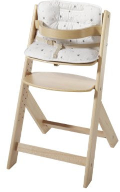 Schardt 0112600011679 mitwachsender Hochstuhl Domino III inklusive Sitzkissen Sternchen, grau