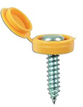 Connect 36886 Yellow Number Plate Flip Top & Screw 5pc