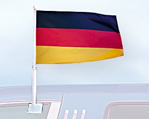 Deutsche Autofahne 30 x 40 cm – Robuste Flagge mit Fensterklemme für Fußballfans & EM/WM