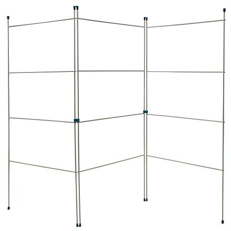 JVL Plastic Caravan Indoor/Outdoor Three Panel Folding Clothes Airer Laundry Dryer, White