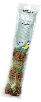 Erdtmanns Futterketten 12 x 650 g – Vogelfutter-Ketten mit Meisenknödeln & Nussbeuteln – abwechslungsreiches Ganzjahresfutter für Wildvögel – zum Aufhängen – Lange Haltbarkeit