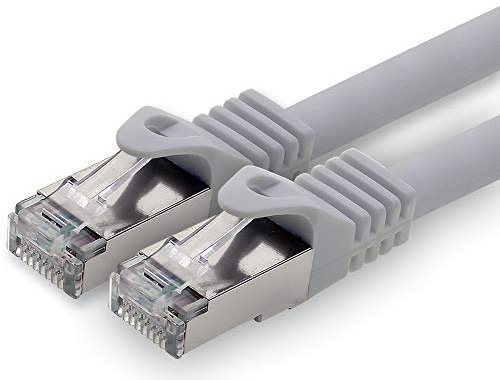 10 m - gris - 1 pièce câble réseau CAT.7 câble patch SFTP PIMF LSZH câble Gigabit Lan 10 Gb s câble brut cat7 avec connecteur RJ45 Cat6a compatible avec CAT5 CAT6 cat7 cat8