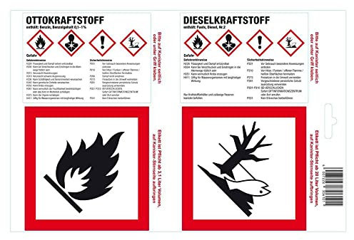 Hünersdorff 306101 Haftetiketten DIN A4-Bogen Otto/Dieselkraftstoff