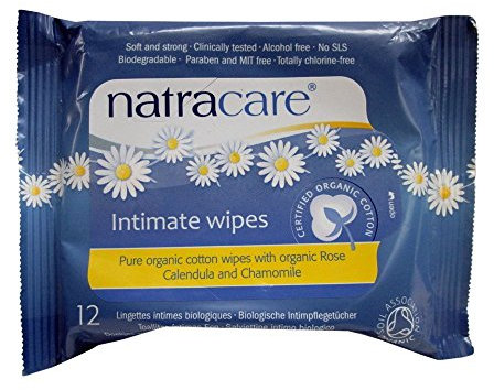 Natracare Organic Cotton Intimate Wipes | 12 Wipes x 2 Pack (24 Wipes)
