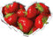 Strawberry Erdbeere Fruits Obst Früchte Herzform im 3D-Look, Wand- oder Türaufkleber Format: 62x43.5cm, Wandsticker, Wandtattoo, Wanddekoration