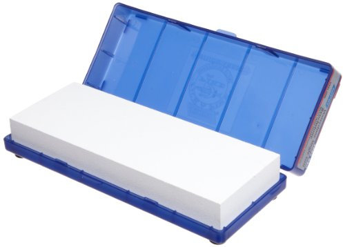 Norton-Saint Gobain Abrasives 89507 Japanese-Type 4000 Grit Waterstone for Fast Sharpening and Ultra Fine Finishes, Silicon Carbide/Aluminum Oxide Abrasives, 8L x 3W x 1H, Blue Plastic Hinged Box