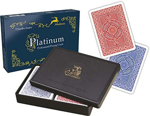 Modiano 2 Jumbo Index Ramino Platinum Spielkarten