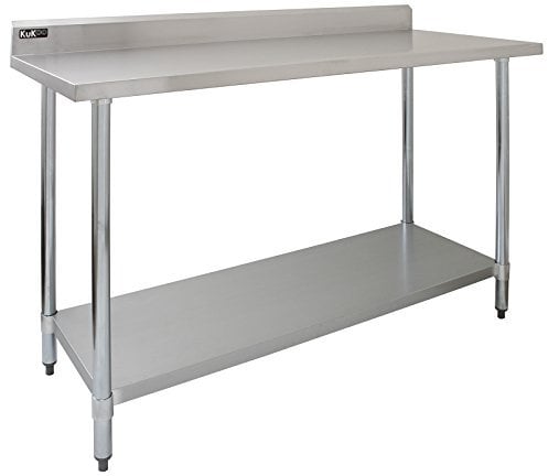 Kukoo Gastro Catering Edelstahl Arbeitstisch Küchentisch Zubereitungstisch Gastrotisch Gastronomie 90cm H x 150cm L x 60cm B mit 250kg Tragkraft Gastronomie Edelstahltisch Gastroküche