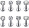 4 Pairs Cubic Zirconia Tragus Cartilage Helix Piercing Earrings Studs 1.3mm Gauge Stainlss Steel Flat Back