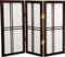 Orientalisches Möbel, 60 cm Shoji-Paravent mit doppeltem Kreuz, Walnuss, 3 Paneele