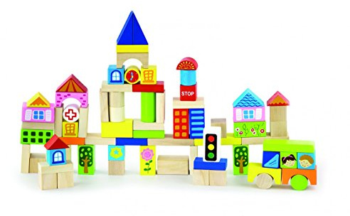 Viga Toys - Holzebausteine - Stadt - 75 Stück
