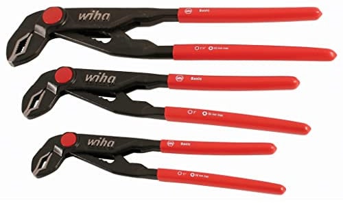Wiha 32669 Wasserpumpenzangen-Set mit Druckknopf, verstellbar, 3-teilig