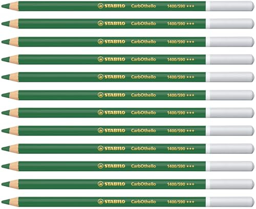 STABILO CarbOthello - Chalk-Pastel Pencil | Pack of 12 - Viridian Matt