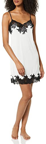 Natori womensR78130Enchant Solid Slinky Chemise with Lace Sleeveless Chemises - Beige - X-Large