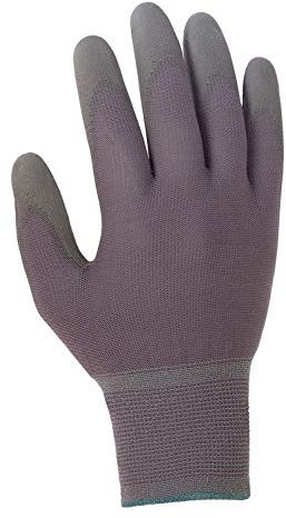 Texxor Nylon-Strickhandschuh PU-Beschichtung, grau, nach EN 388 Kat.2, 12 Paar, Größe 9