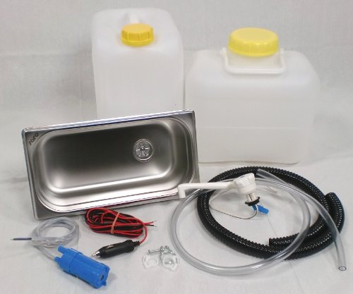 12V Wasseranlage Imbisswagen Verkaufsanhänger Campingküche Bausatz Spüle 325x176x100 Comet Novo weiß (ad-ideen)