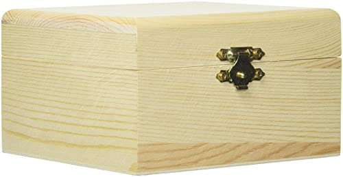 GLOREX Holzbox, Holz, Natur, 12,5 x 11,5 x 7,5 cm, 6 1682 202