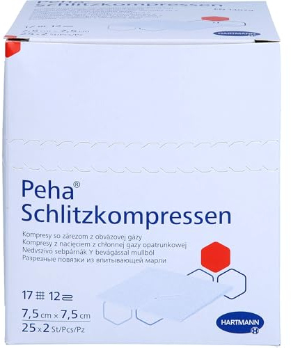 PEHA SCHLITZKOMPRESSEN 7,5x7,5 cm steril 25X2 St**G