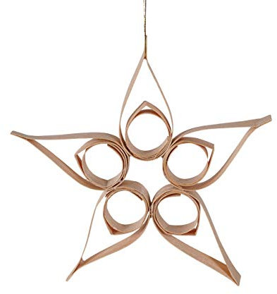 OBC-Kunsthandwerk Christbaumschmuck, Weihnachtsbaumanhänger Stern, Holzspan