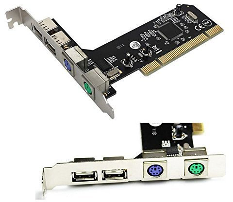 100% new PCI 32bit to 2xUSB 2.0+2xPS2 PS/2 Port For PC Keyboard Mouse Combo Adapter Card
