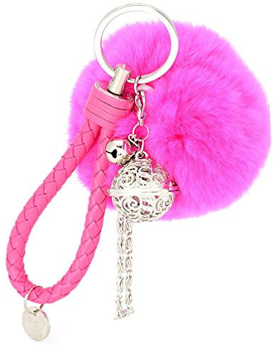 Ularma Elegant Plüsch Ball Schlüsselanhänger Weich Keychain Handtaschenanhänger Dekor (hot pink)