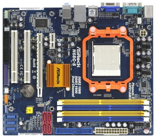 Asrock Mainboard N68C-S Sockel AM2+ (nF630a/mATX)