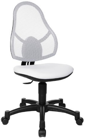 Topstar Open Art Junior, Schreibtischstuhl für Kinder und Jugendliche, Bezugsstoff, weiß